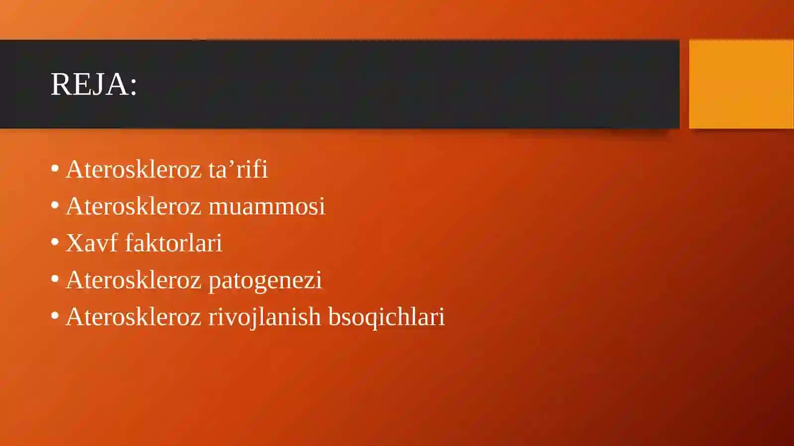 Ateroskleroz ta’rifi, muammolari, xavf faktorlari, patogenezi, rivojlanish bosqichlari 2