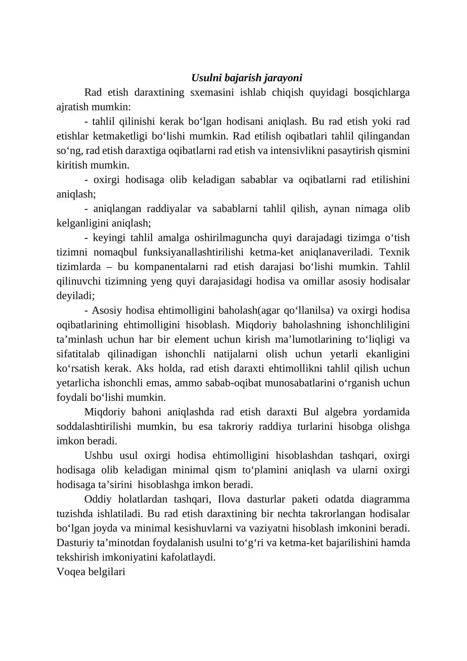 Hodisalar daraxti usuli 2