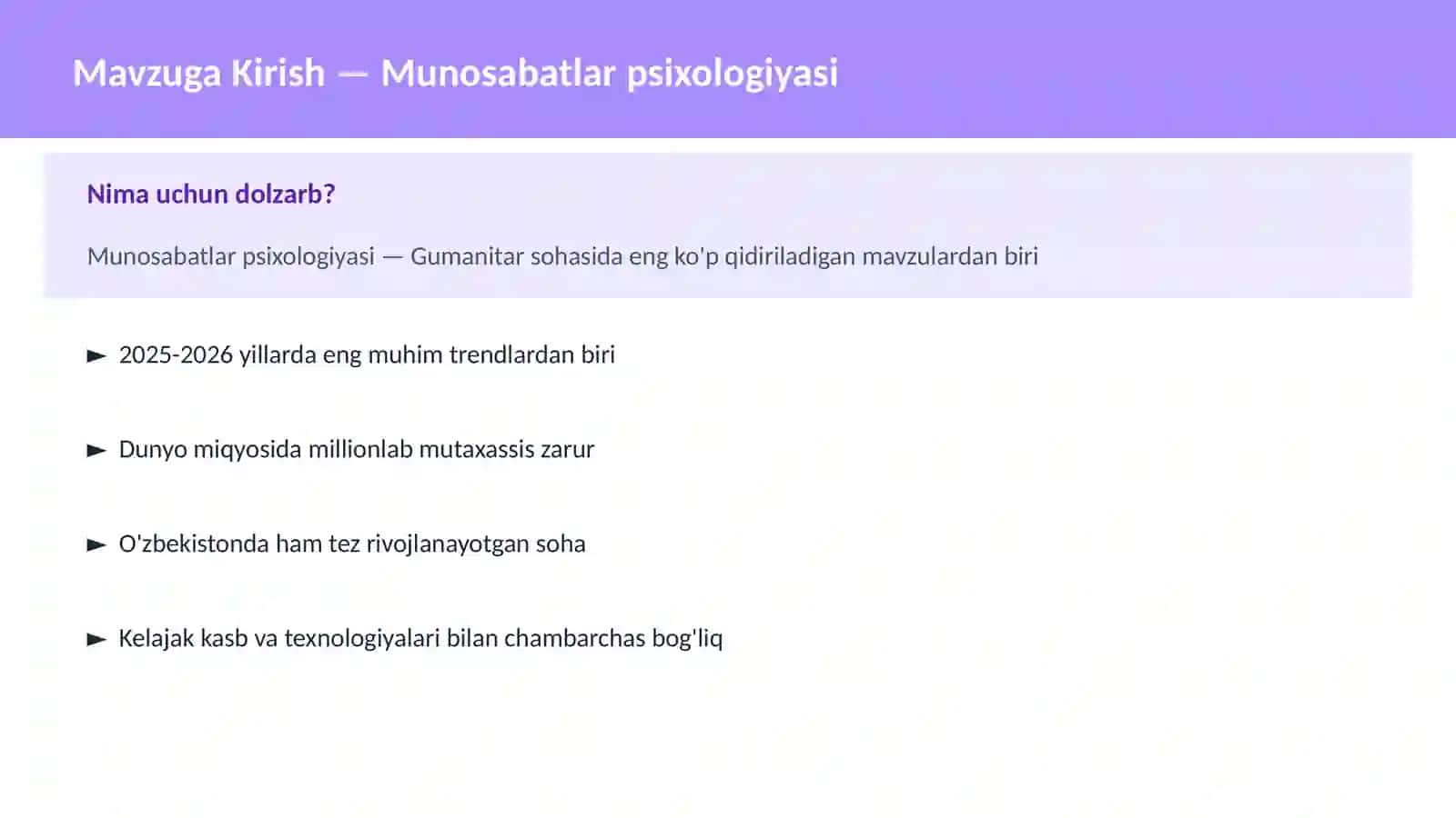 Munosabatlar psixologiyasi 2