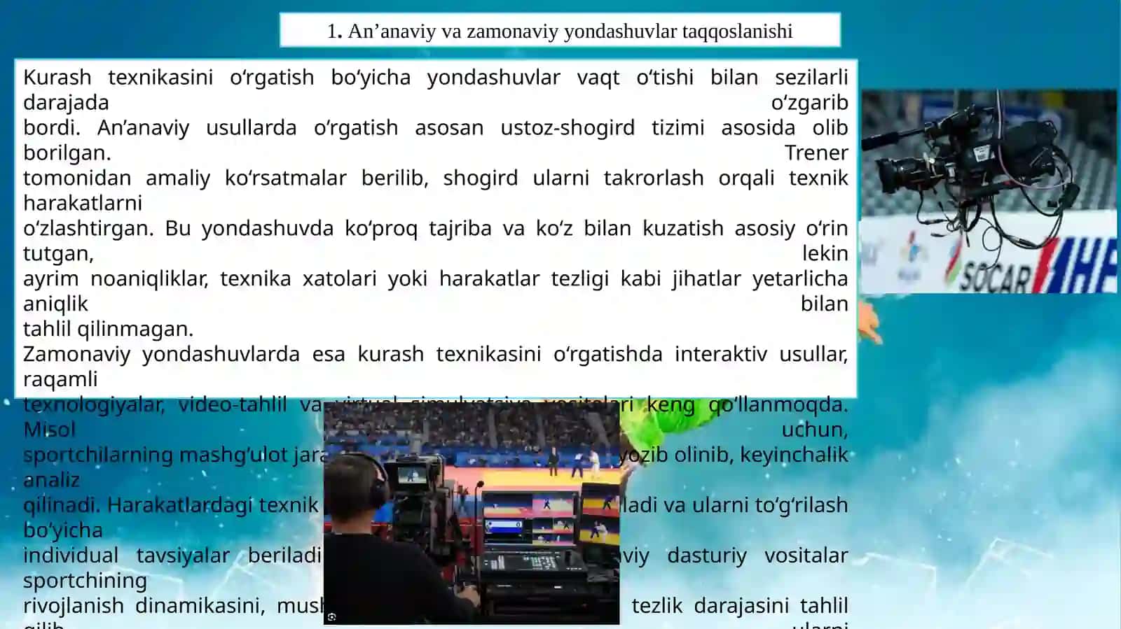 Kurash sport turlarida o'rgatishda zamonaviy o'qitish texnologiyalaridan va AKT dan foydalanish 2