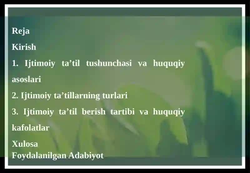 Ijtimoiy ta' til tushunchasi va turlari 2
