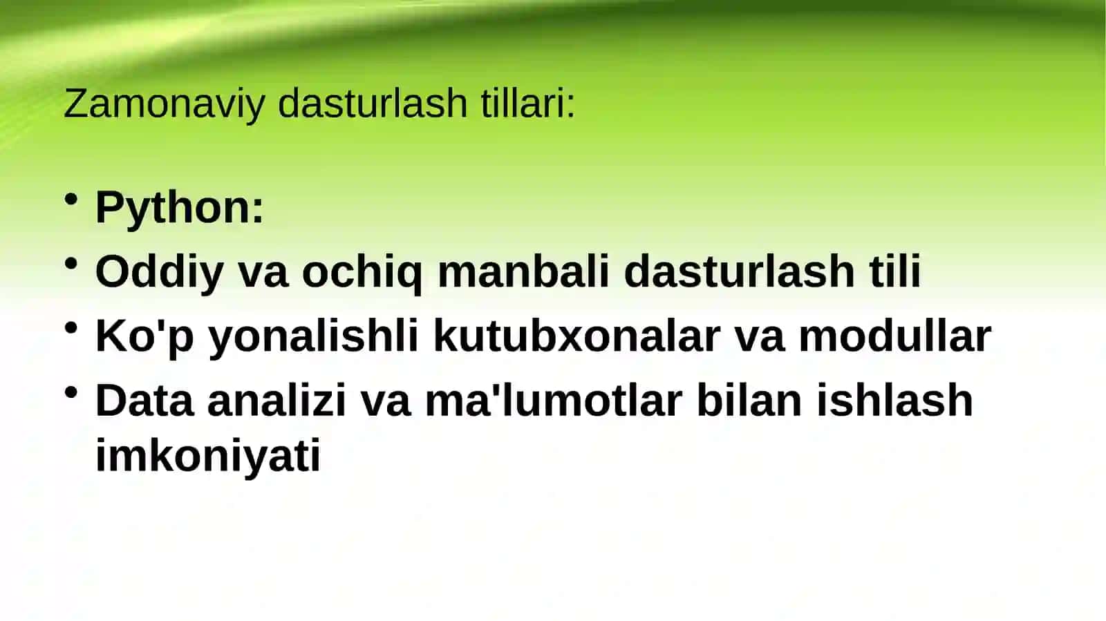 Iqtisodiy muammolarni hal qilish uchun zamonaviy dasturlash tillaridan foydalanish 2