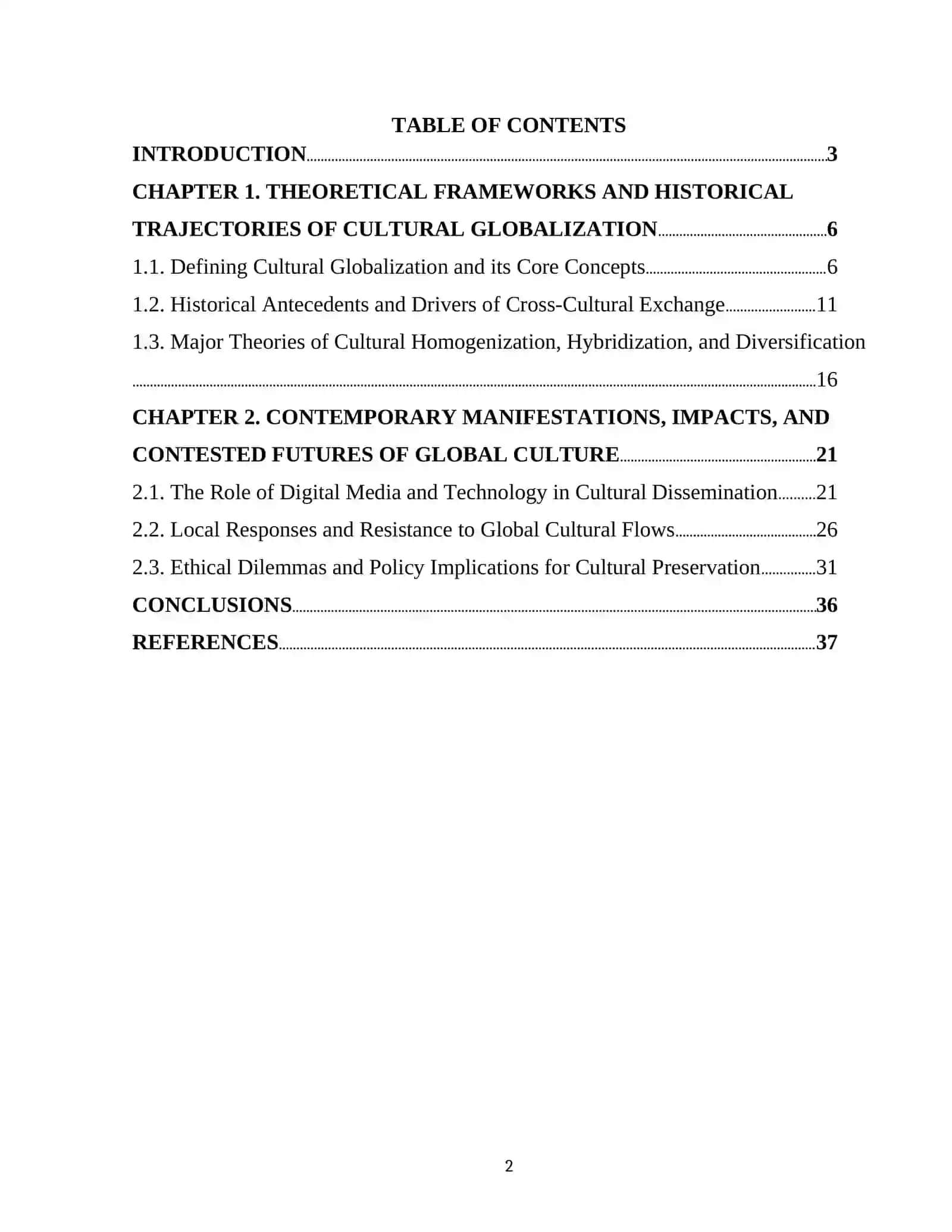 "THE ESSENCE OF GLOBALIZATION IN THE FIELD OF CULTURE." 2