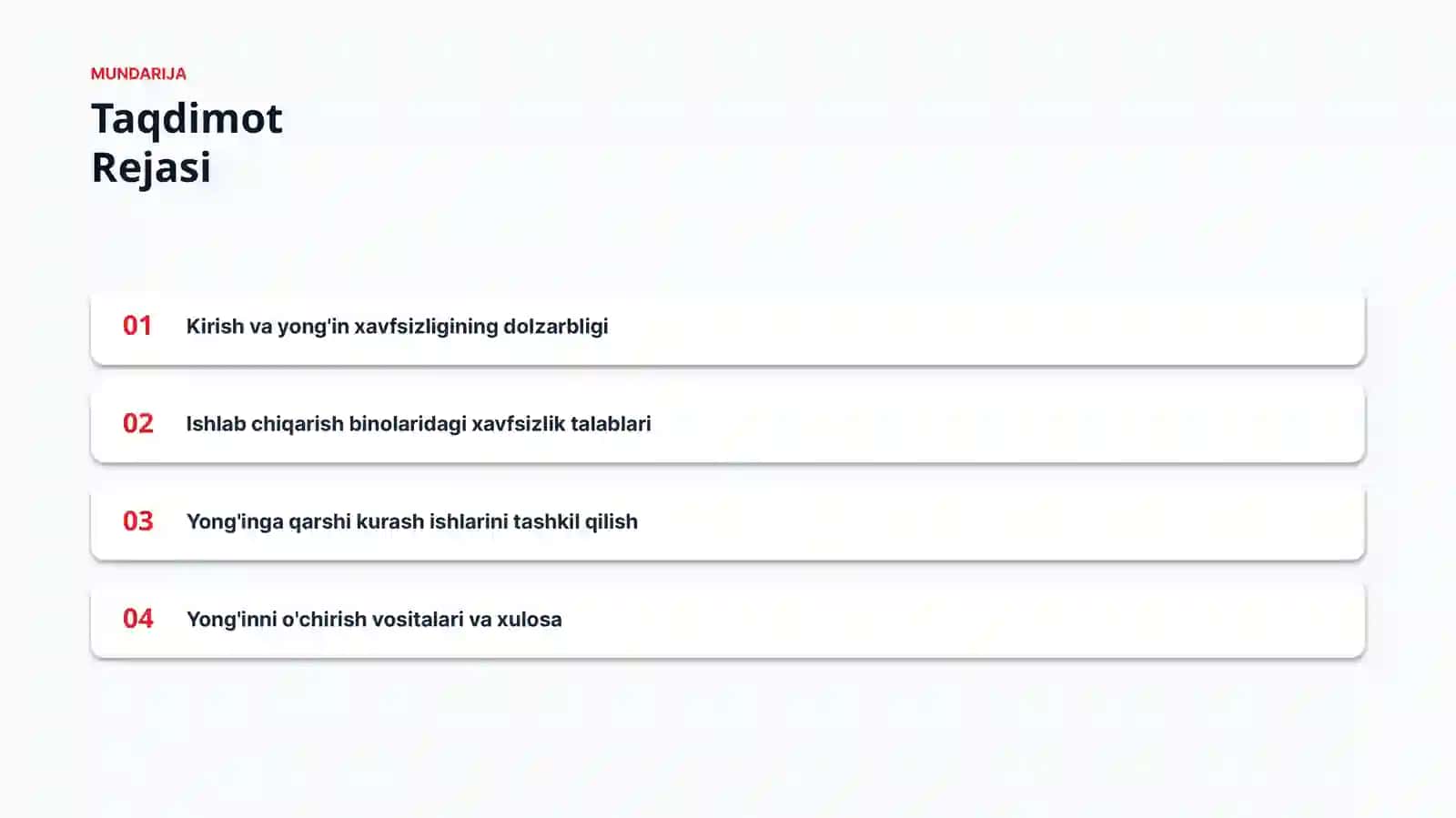 Yong'in Xavfsizligi Tizimiga Qo'yilgan Talablar 2