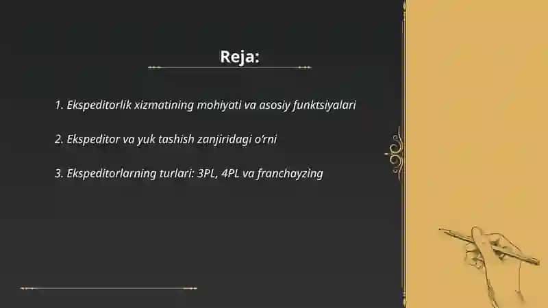 Ekspeditorlik xizmatlari va ularning logistikadagi orni 2