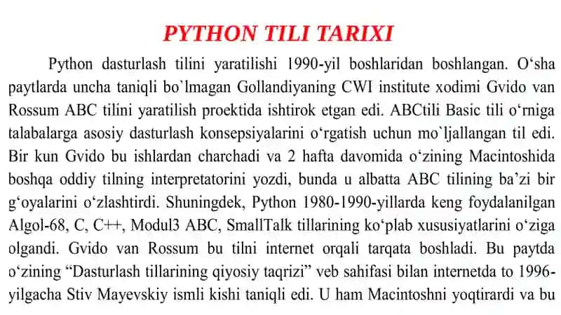 Python dasturlash tili va uningdasturlash muhiti 2