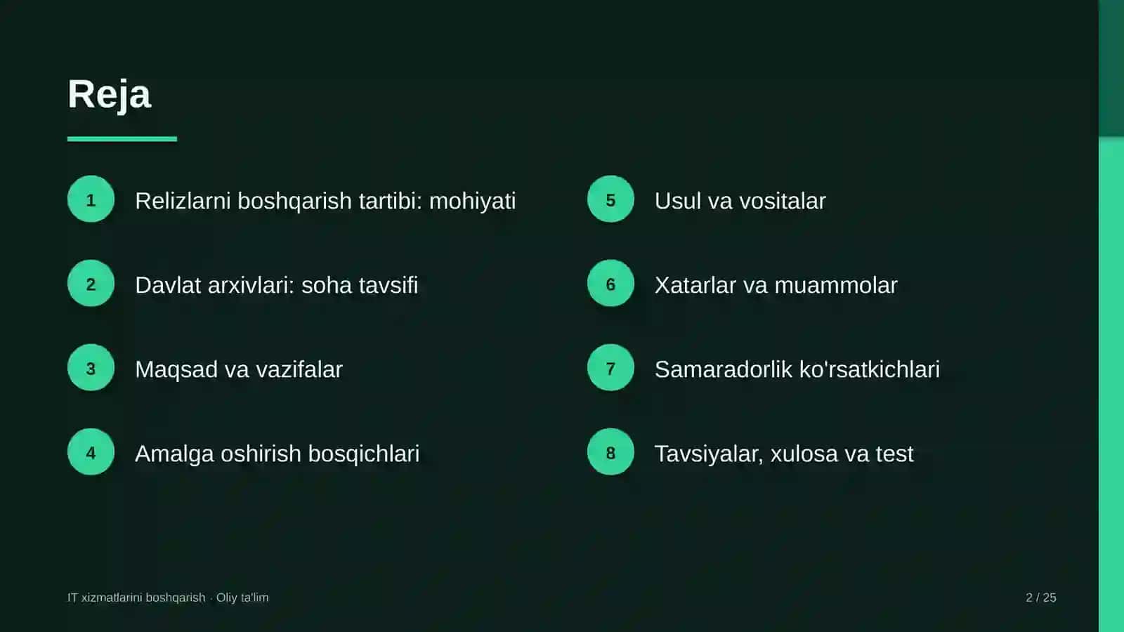 davlat arxivlarida relizlarni boshqarish tartibini joriy etish 8556 2