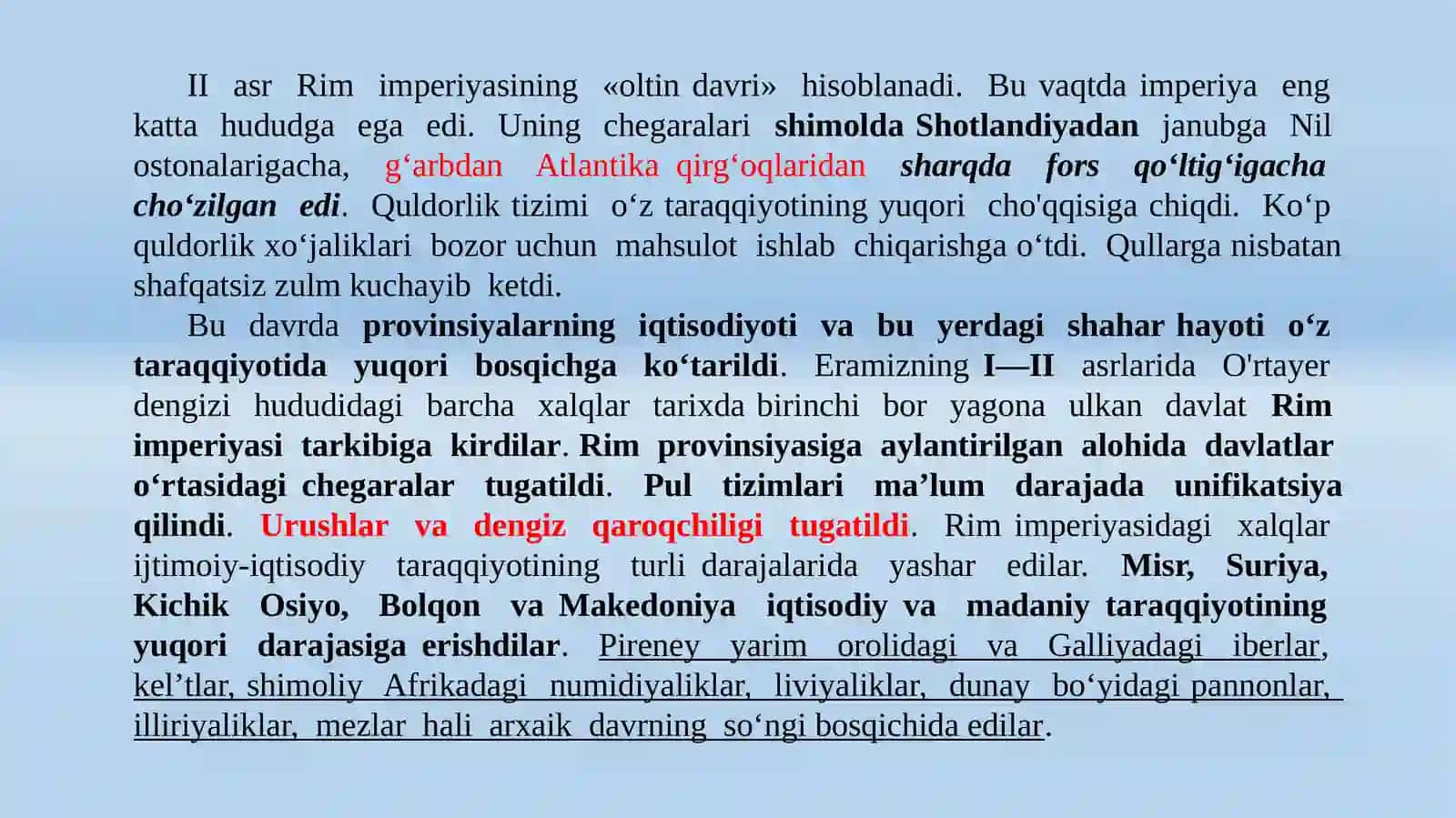 MILODIYI-II ASRLARDA RIM IMPERIYASIDA IJTIMOIY- IQTISODIY MUNOSABATLAR 2