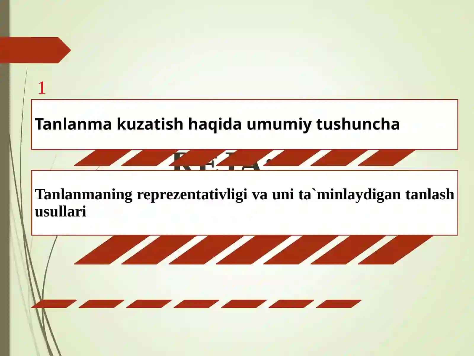 Statistik mezonlartan lamalar, to'plamlarni tanlash mezonlari 2