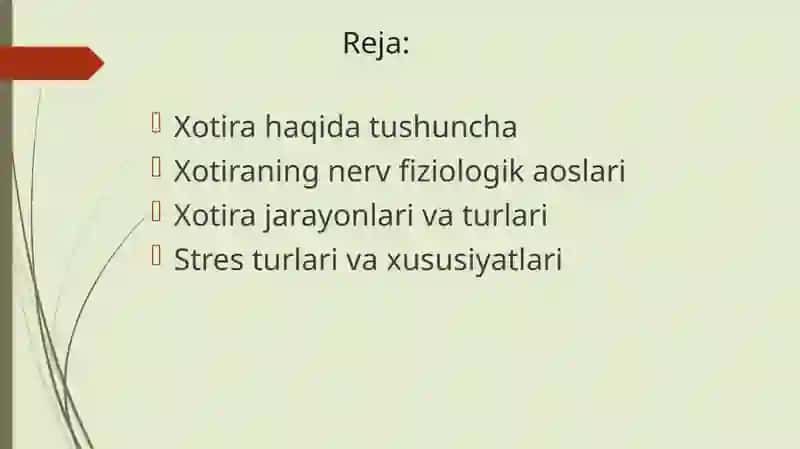 Xotira mexanizmlari. Xotira turlarining xususiyatlari, Xotira, Stress. Stresslarning turlari va umumiy xususiyatlari 2