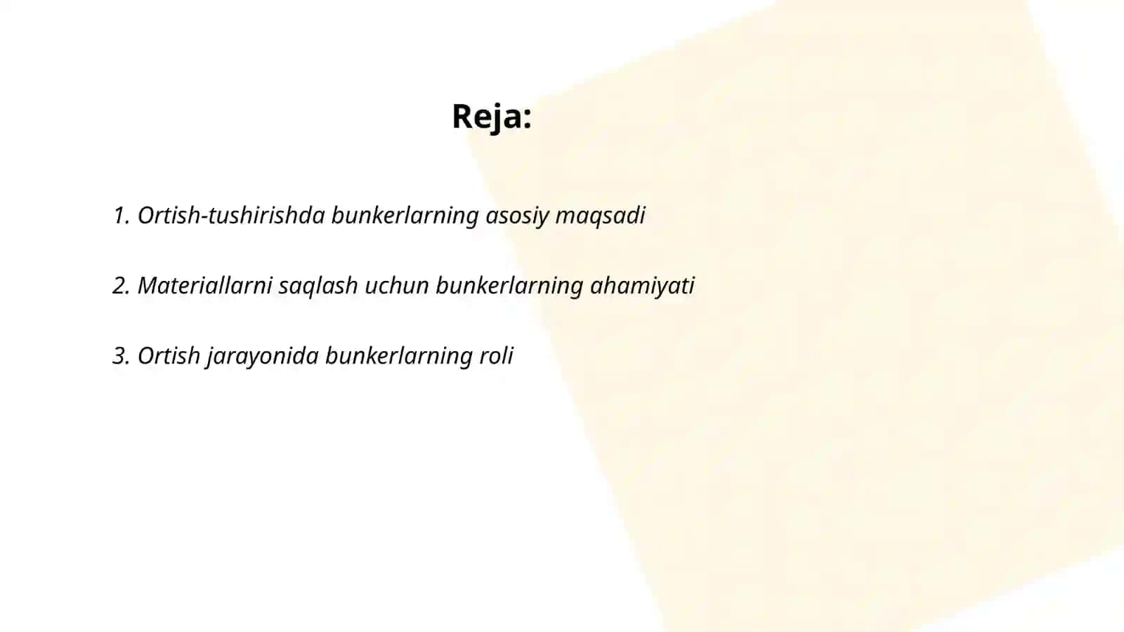 Ortish-tushirishda bunkerlarni vazifasi va turlari 2