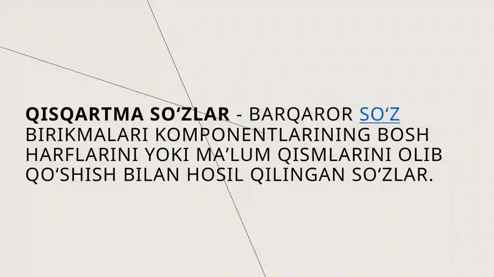 O’ZBEK TILIDA MUSTAQIL SO’Z TURKUMLARI. 2