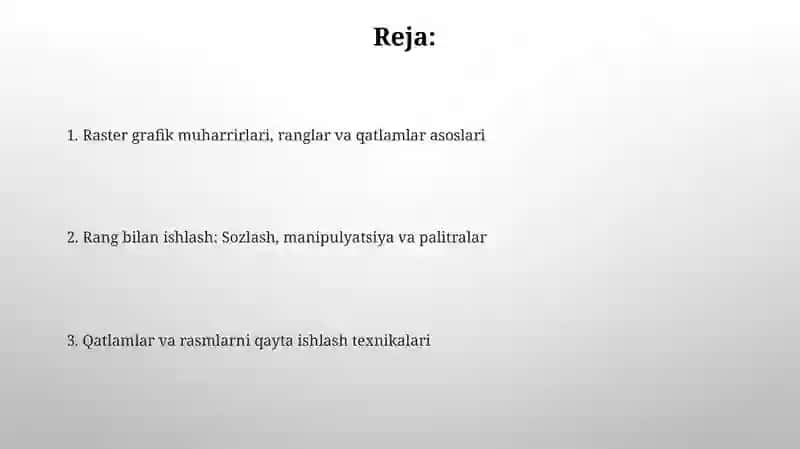 Raster grafik muharrirlari va undaranglar, qatlamlar bilan ishlash 2