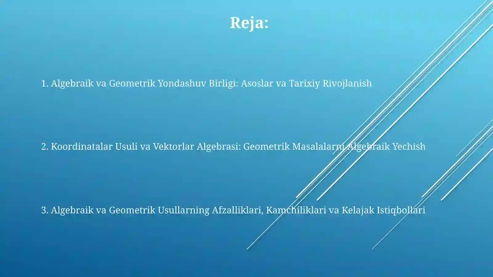 Algebraik va Geometrik Yondashuv Birligi 2