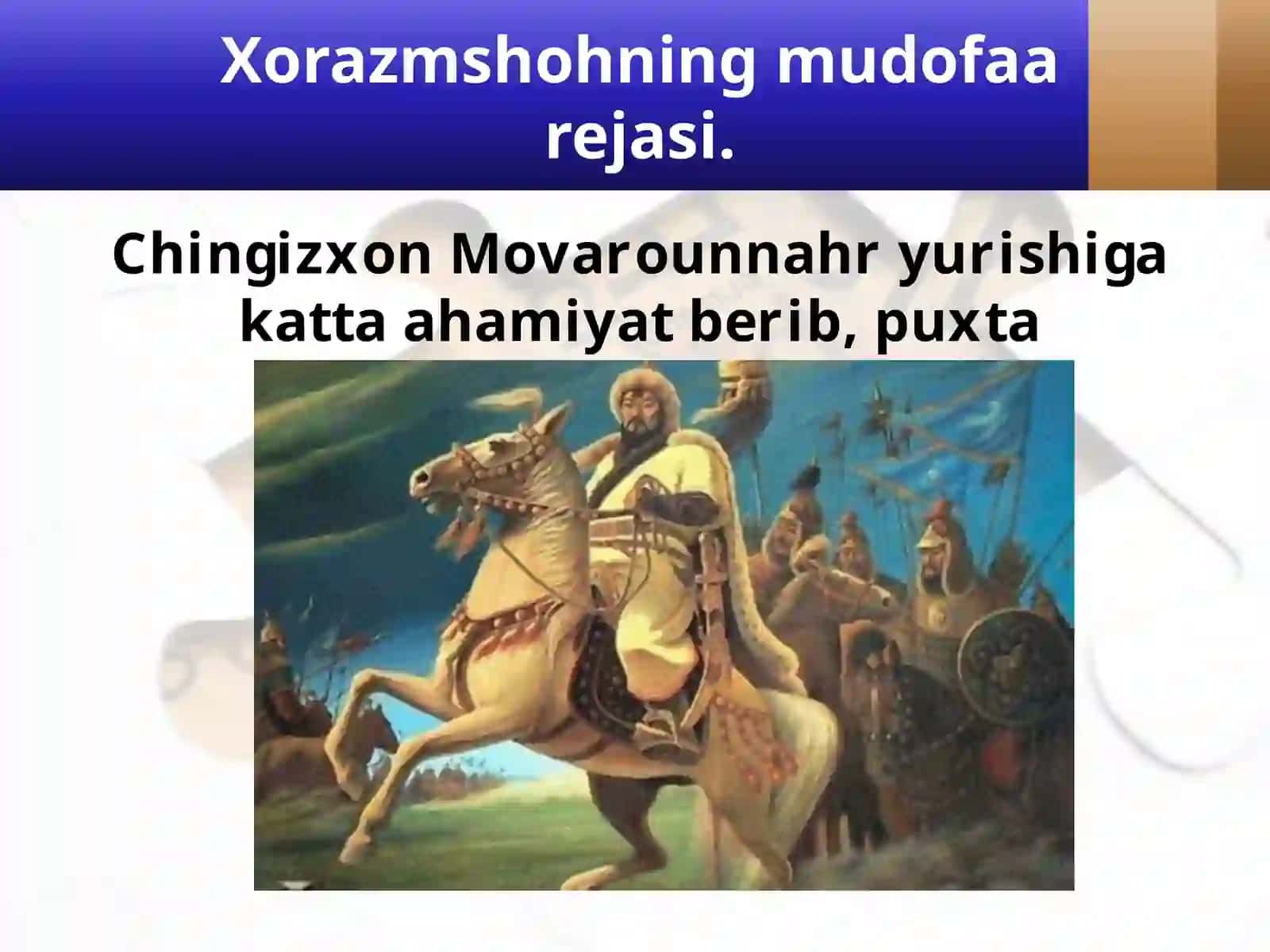 Muhammad xorazmshoh mudofaasi 7- ózbek 2