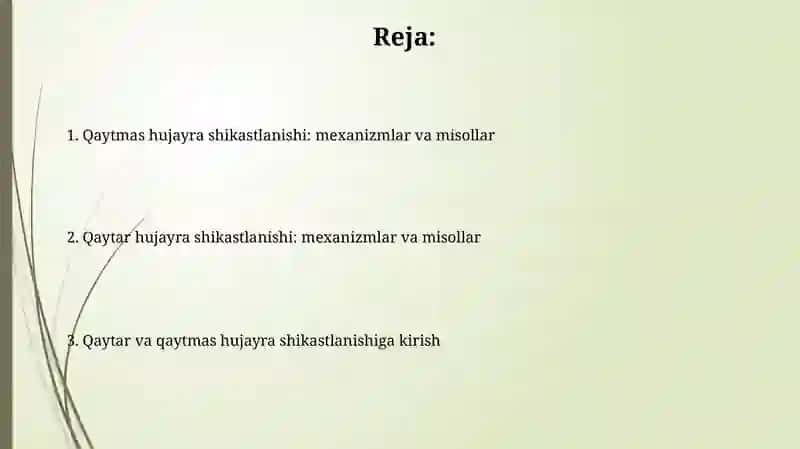 Harakatlanishning qaytar va qaytmas zararlanishi 2