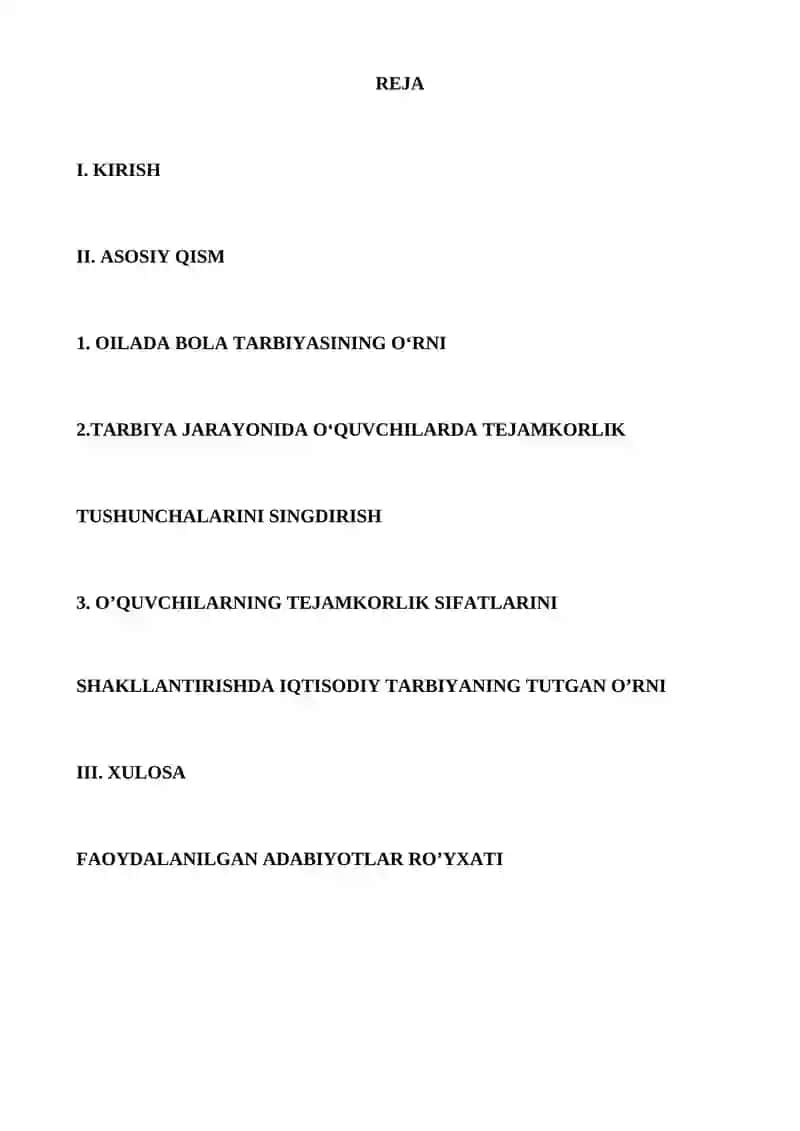 “Boshlang’ich sinf o’quvchilarini tarbiyalashda tejamkorlikdan foydalanish usullari" 2