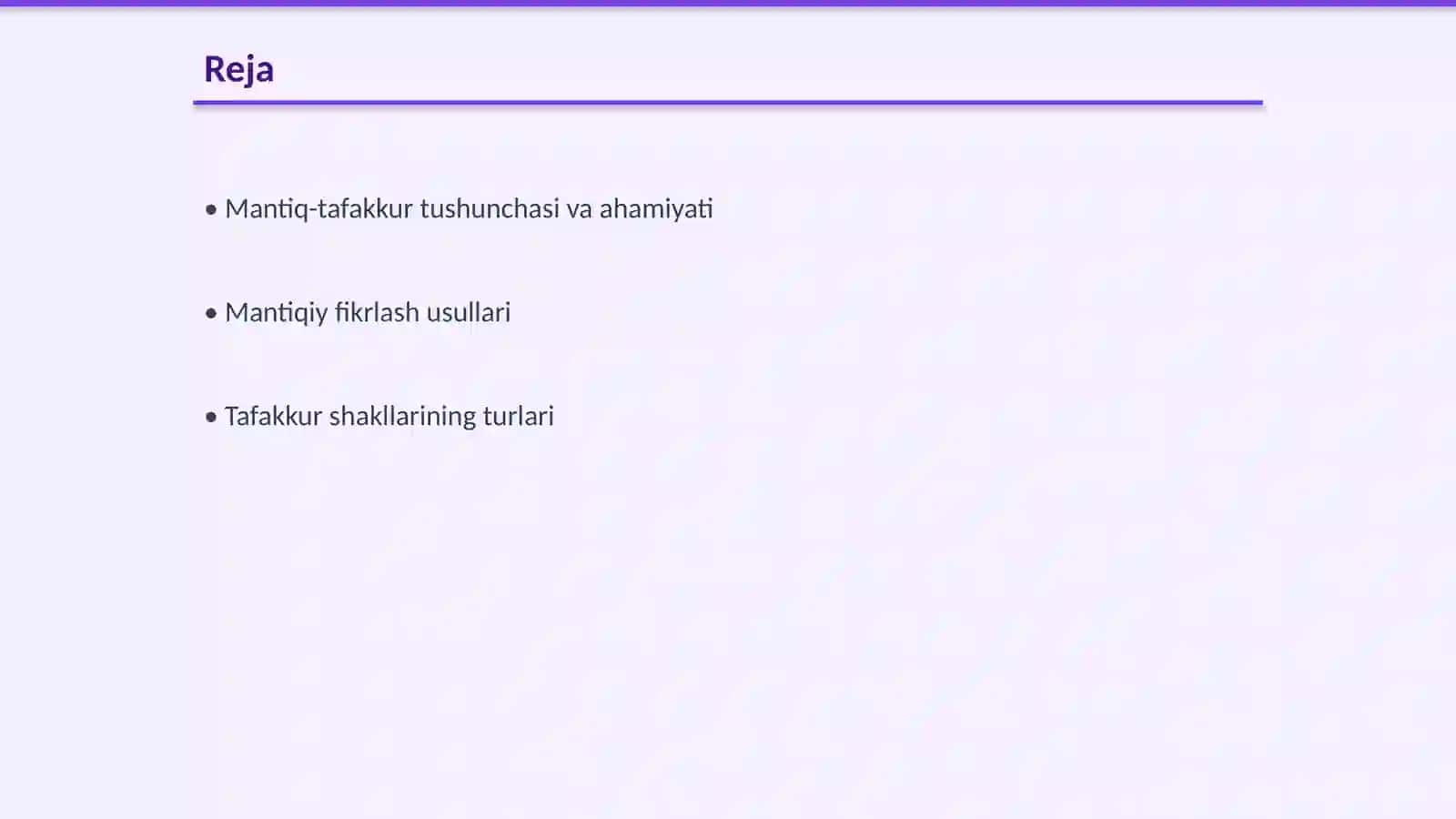 Mantiq-tafakkur shakllari haqidagi fan 2