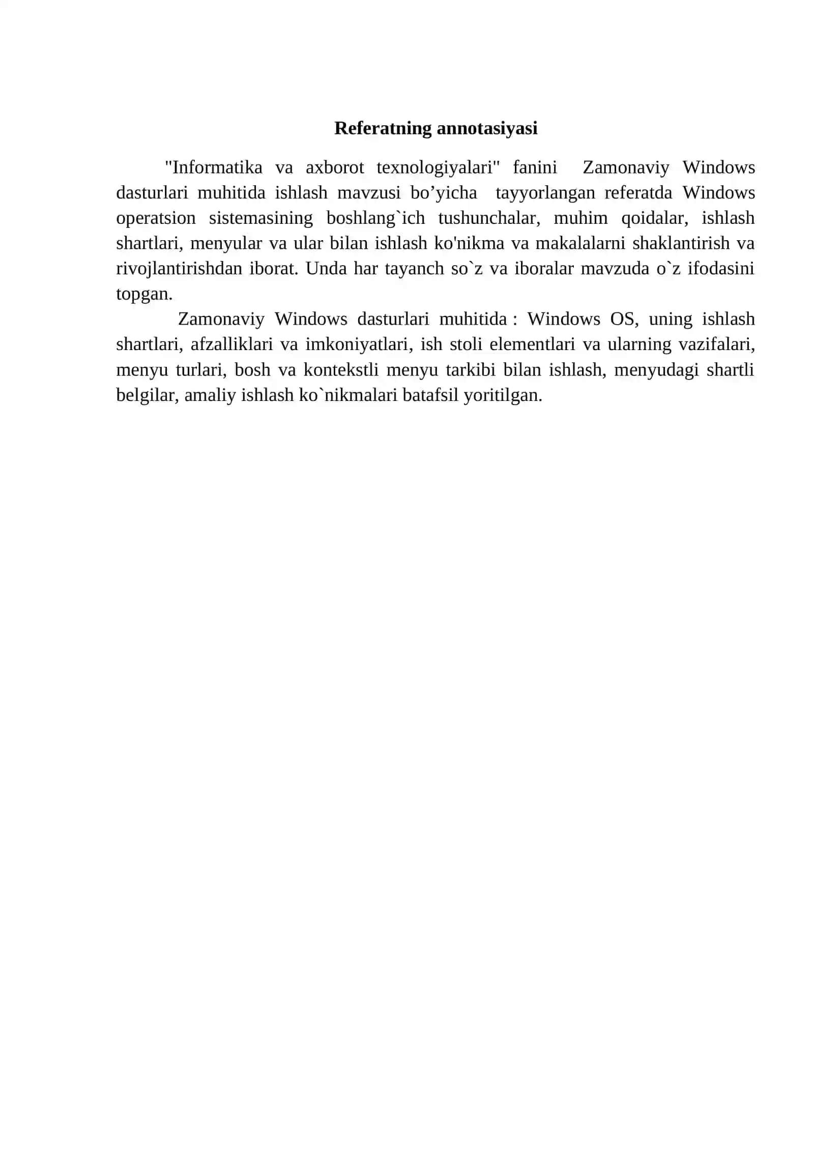 "Zamonaviy Windows Dasturlari" 2