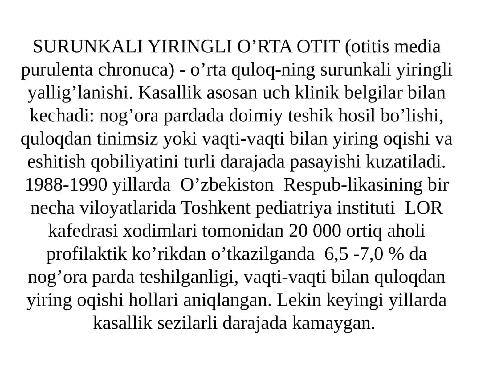 SURUNKALIYIRINGLI O’RTA OTIT 2