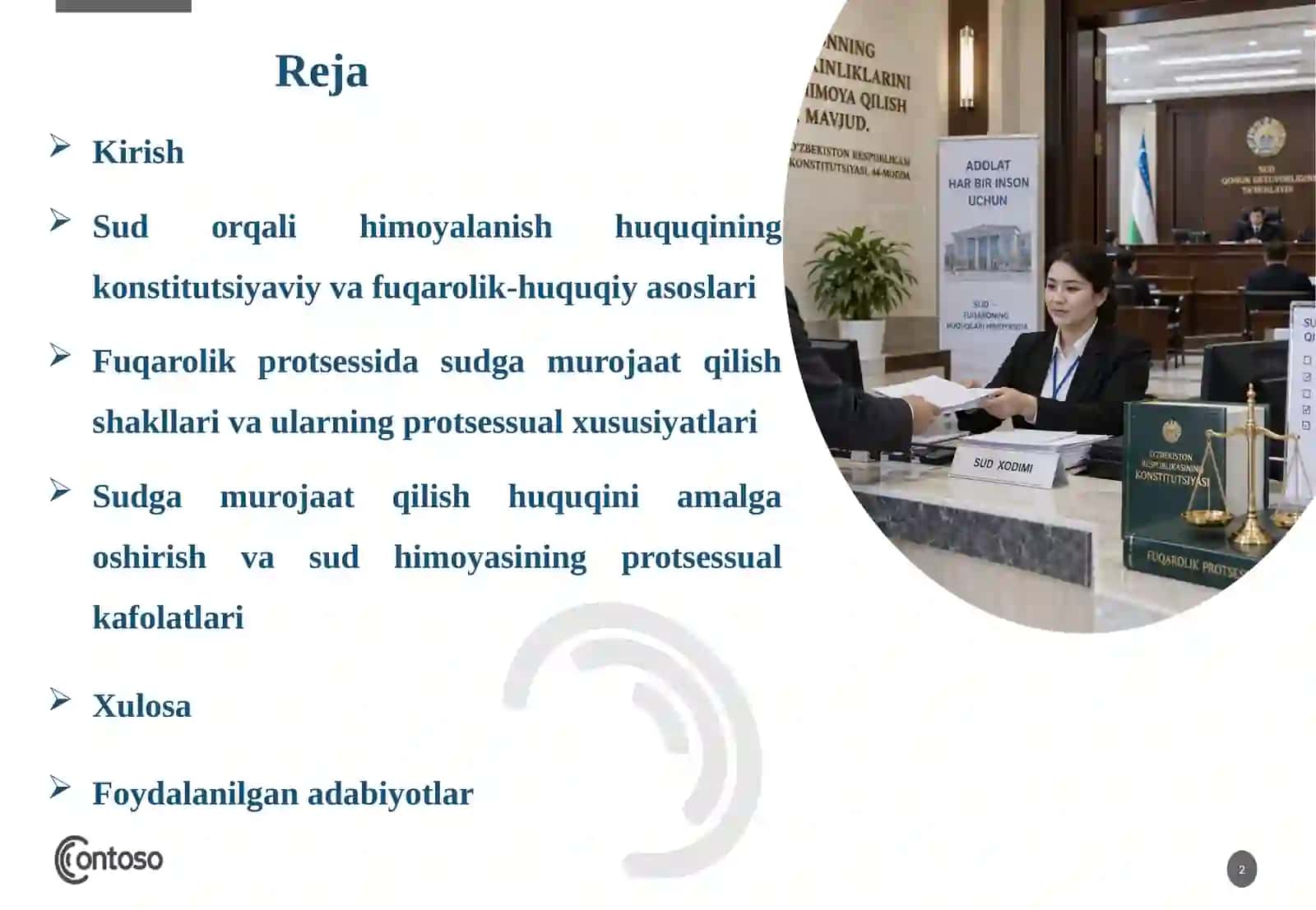 Sud orqali himoyalanish huquqi va sudga murojaat qilish shakllari. 2