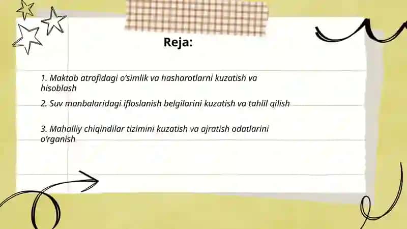 Ekologik madaniyatni shakllantirishda oʻqituvchi kuzatishga yoʻnaltirilgan topshiriqlar 2