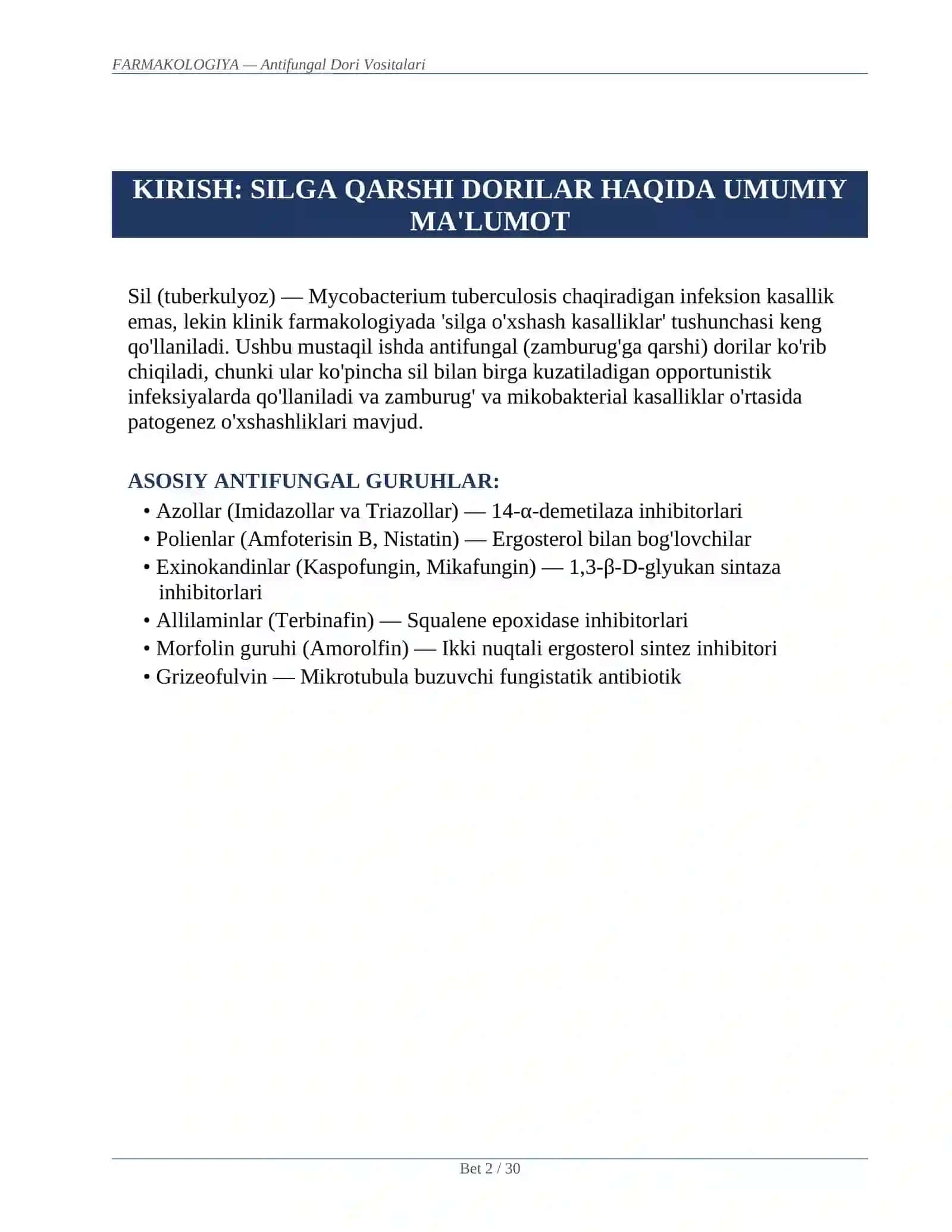 SILGA QARSHI DORI VOSITALARI MUSTAQIL ISH 2