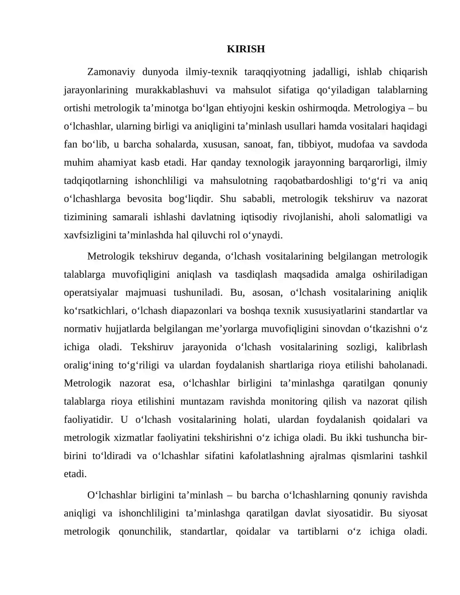 Metrologik tekshiruv va nazorat 2
