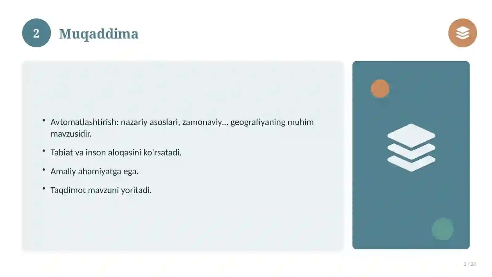 Avtomatlashtirish: nazariy asoslari, zamonaviy yondashuvda (Mustaqil ta'lim topshirig'i) 2