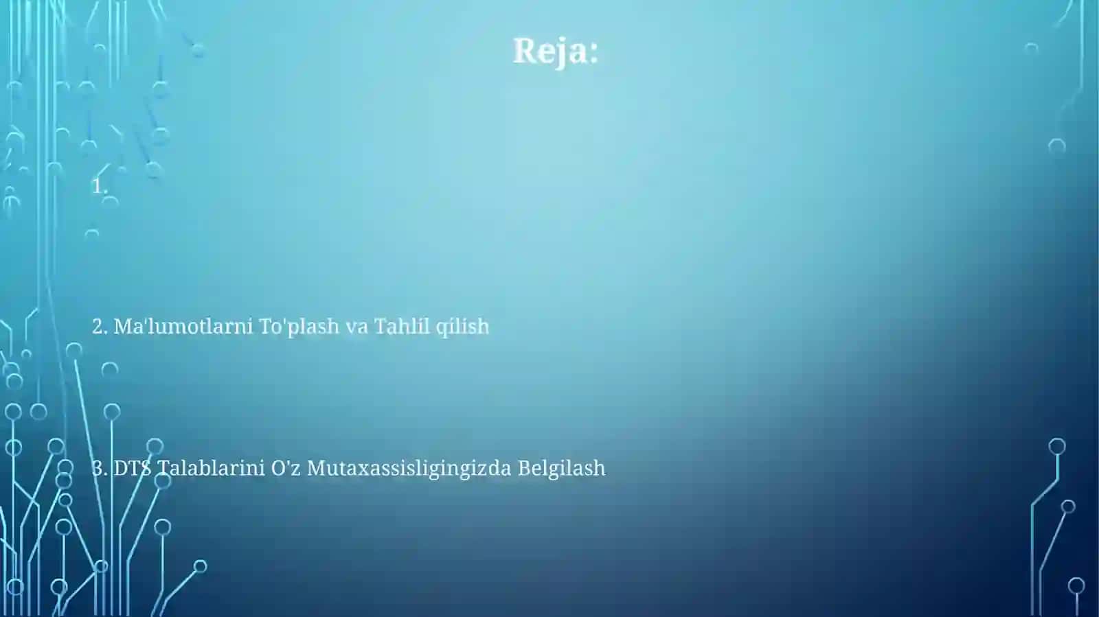 DTS talablarini o'rganish asosida ma'lumot tayyorlash 2