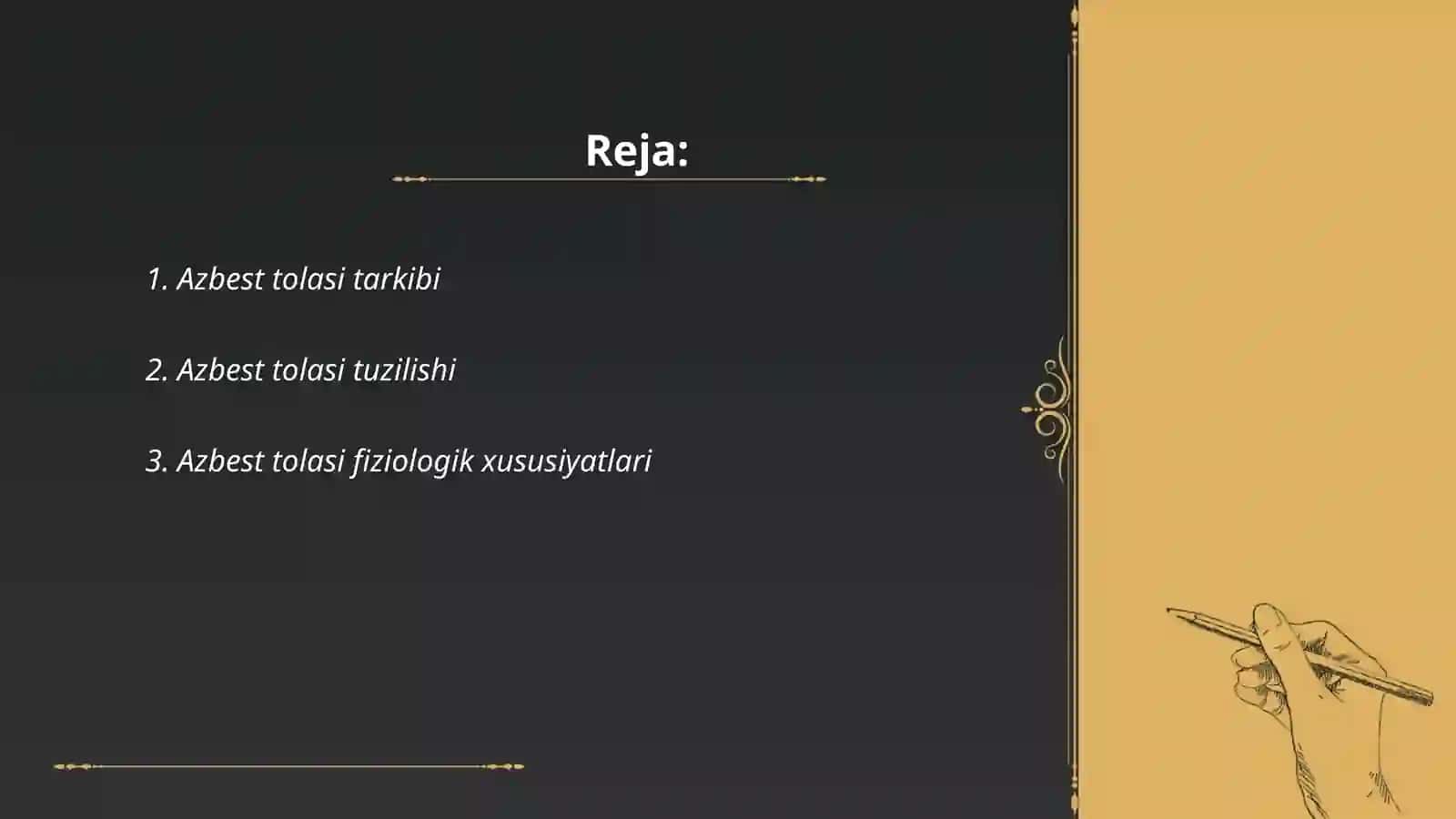 Azbes tolasi xususiyatlari 2