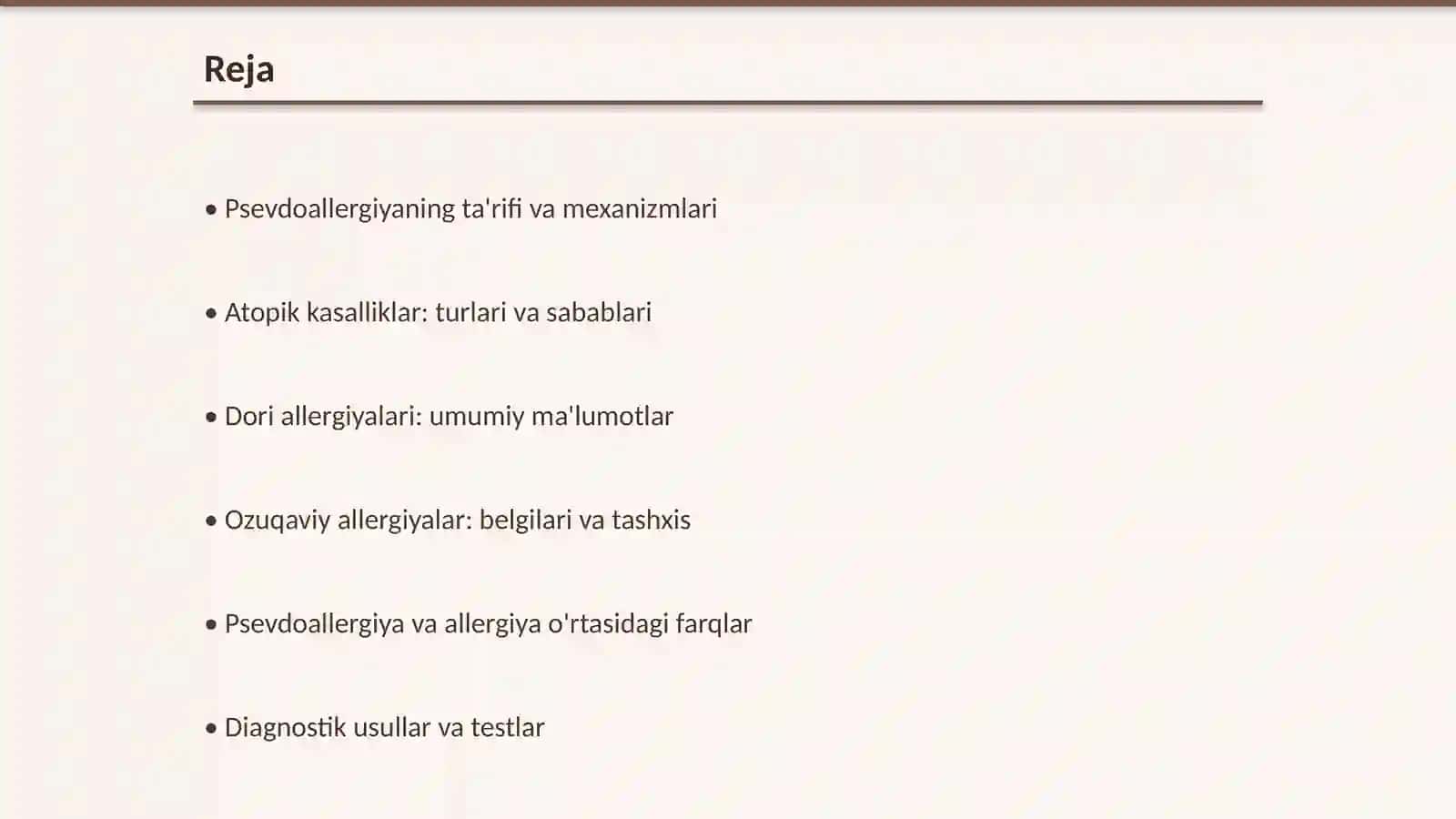 Psevdoallergiya. Atopik kasalliklar haqida tushuncha, dori va ozuqaviy allergiya 2