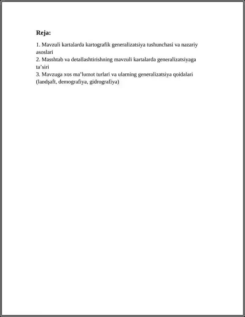 MAVZULI KARTALARDA KARTOGRAFIK GENERALIZATSIYA 2