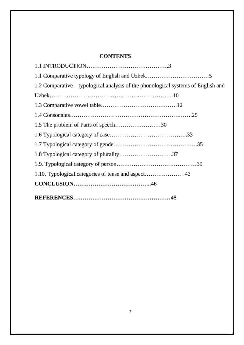 Morphology in the Studied Language 2