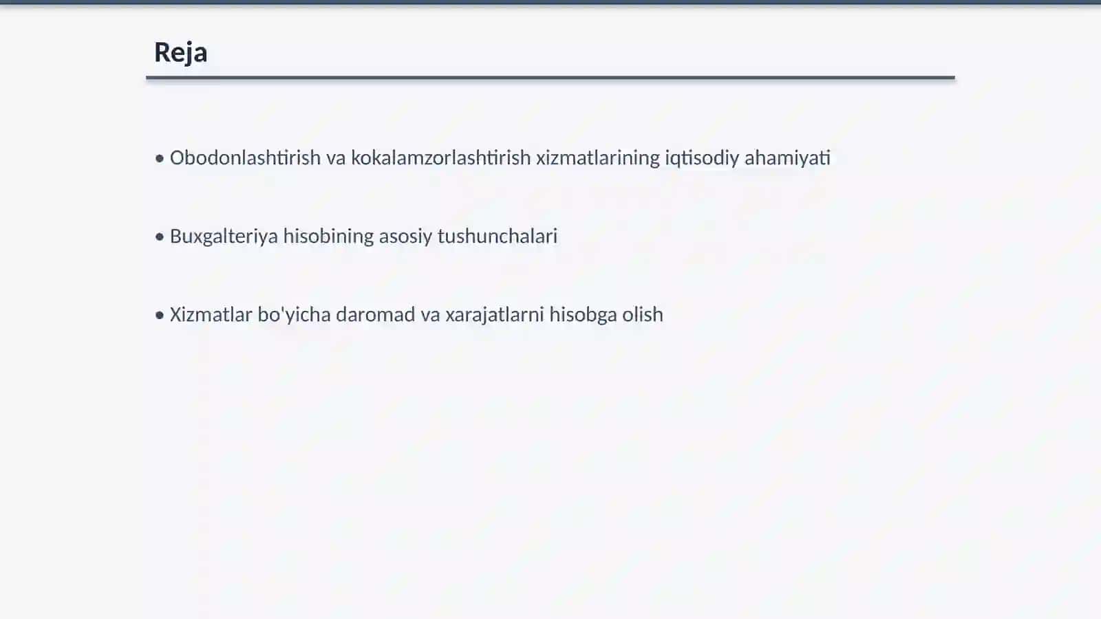 Obodonlashtirish va kokalamzorlashtirish xizmatlarining iqtisodiy ahamiyati 2