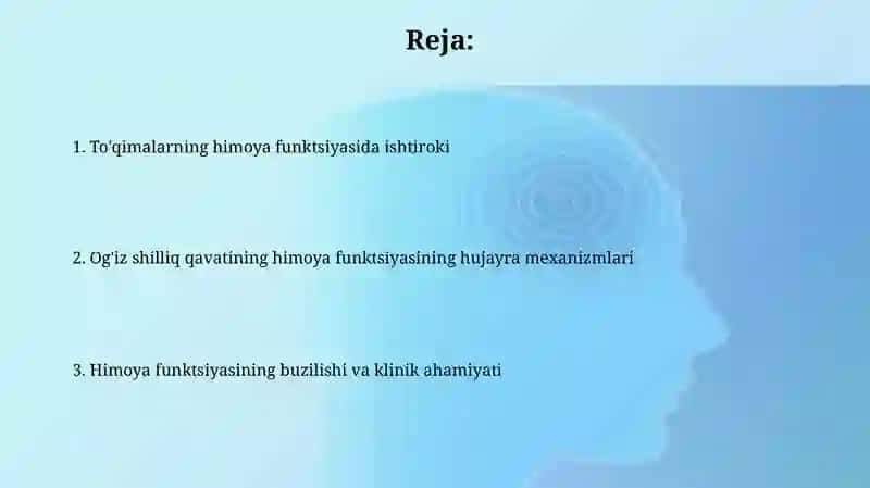 Og'iz boʻshlig'i shilliq qavatining himoya funksiyasining toʻqima va hujayra mexanizmlari 2