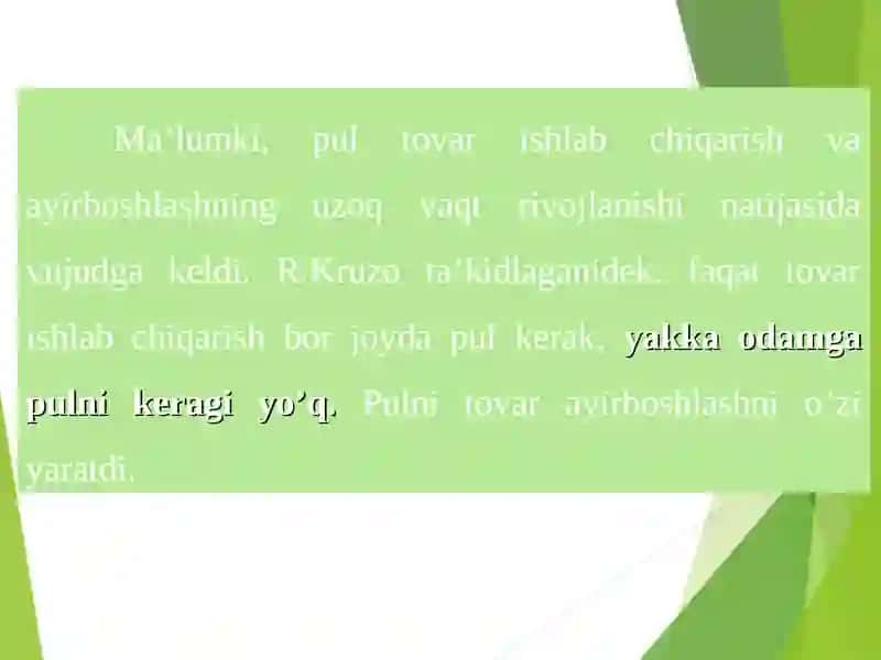 PUL VA MOLIYAVIY XATTI-HARAKATLAR SOTSIOLOGIYASI 2