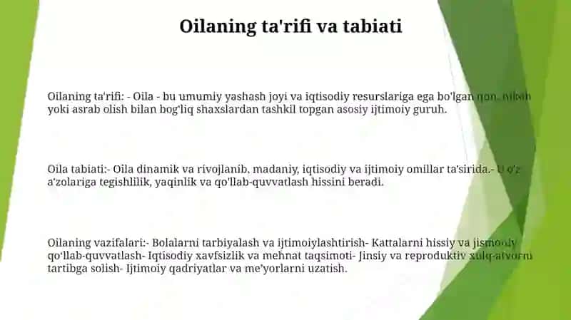 Oila Va Uning Asosiy Funktsiyalari 2