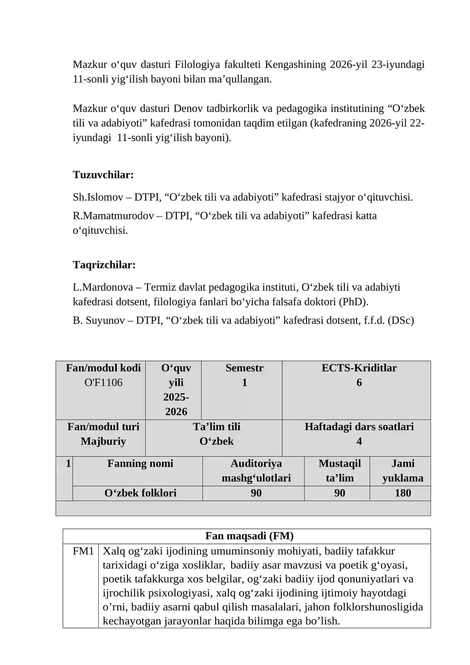 O'zbek folklori UMK 2