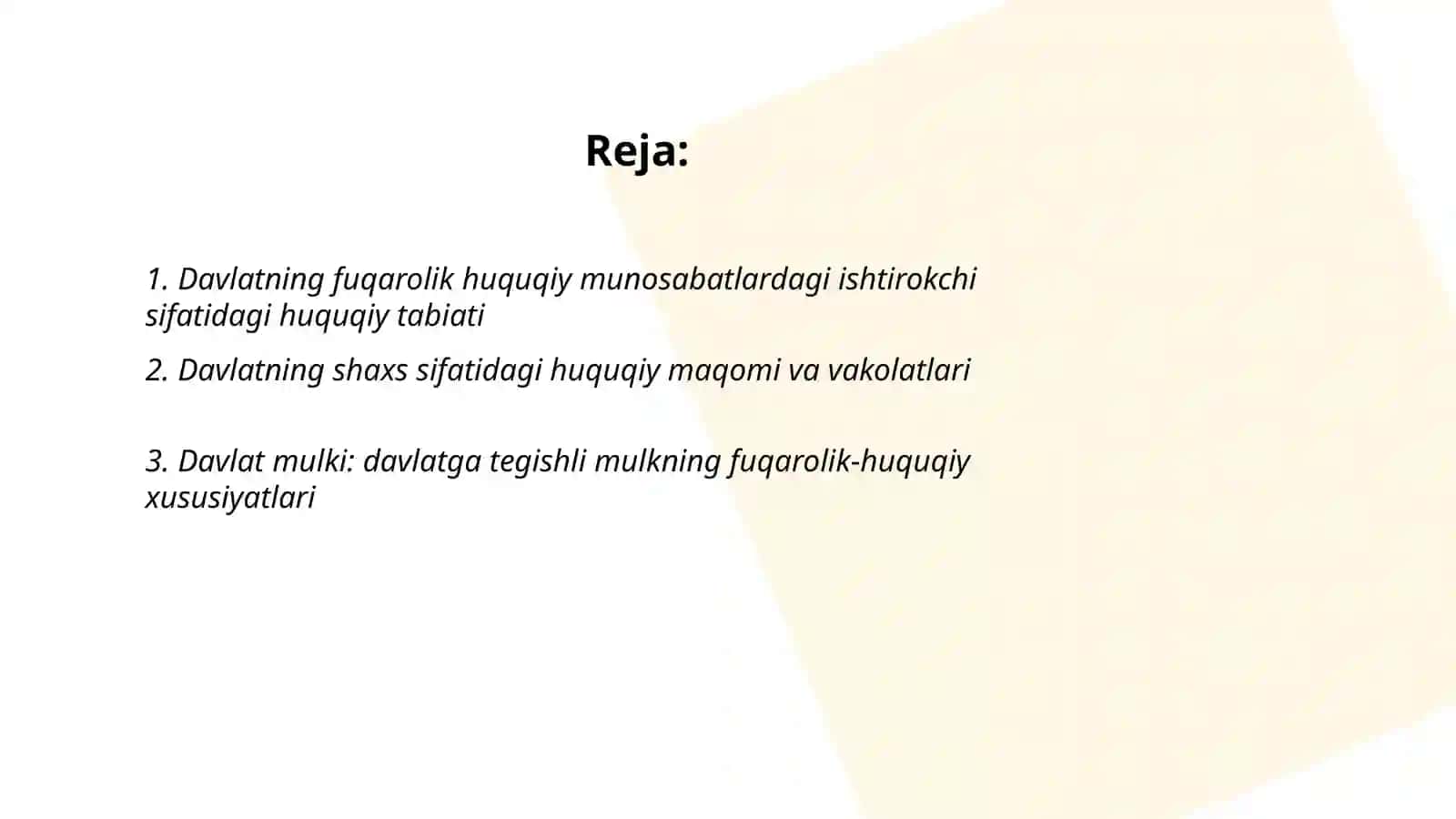 Fuqarolik huquqining obʼektlari 2