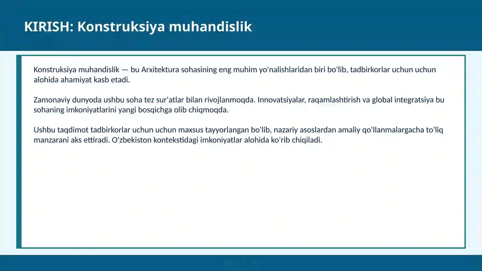 Konstruksiya muhandislik 2
