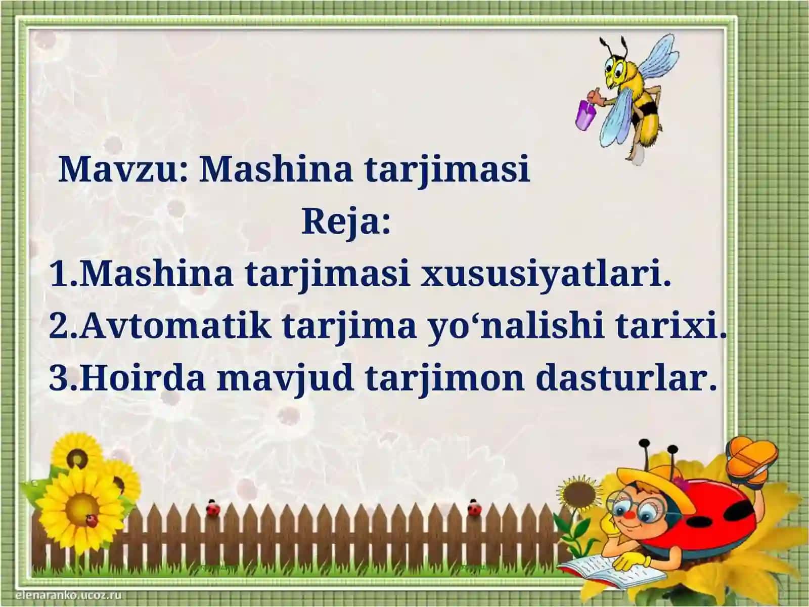 Mashina tarjimasi 2