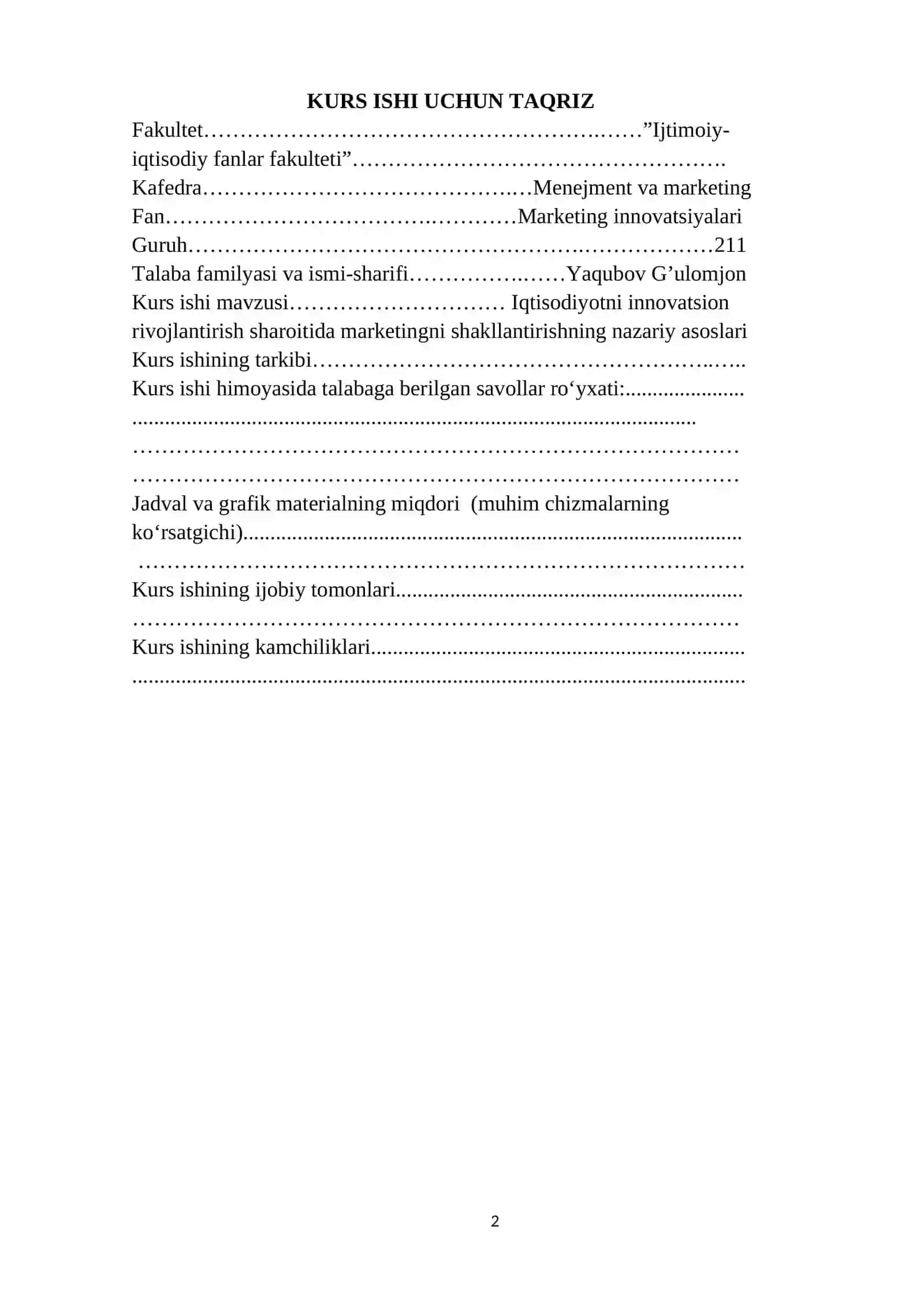 Maarketing innovatsiyalari 2