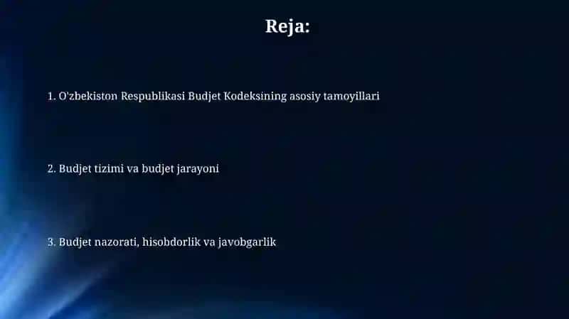 O’zbekiston Budjet Kodeksi 2
