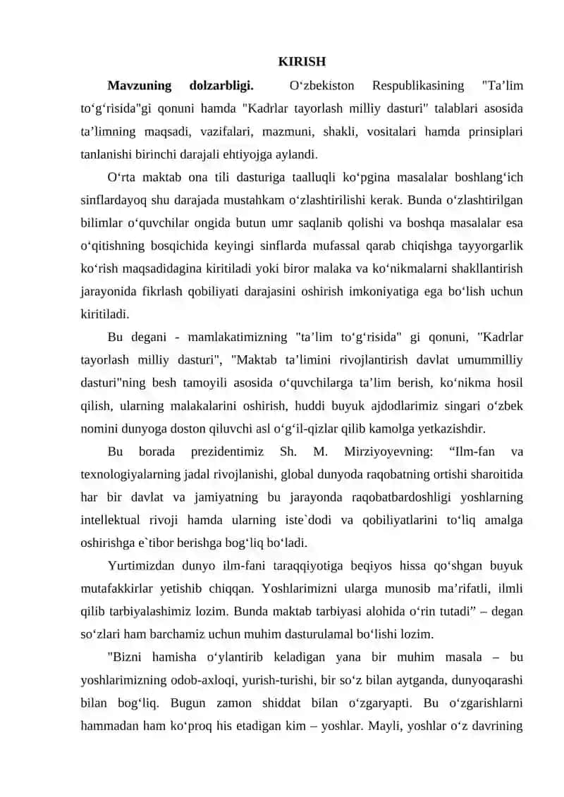BOSHLANG‘ICH SINFDA SO‘Z BIRIKMALARI VA GAPLARNI O‘RGATISH METODIKASI 2