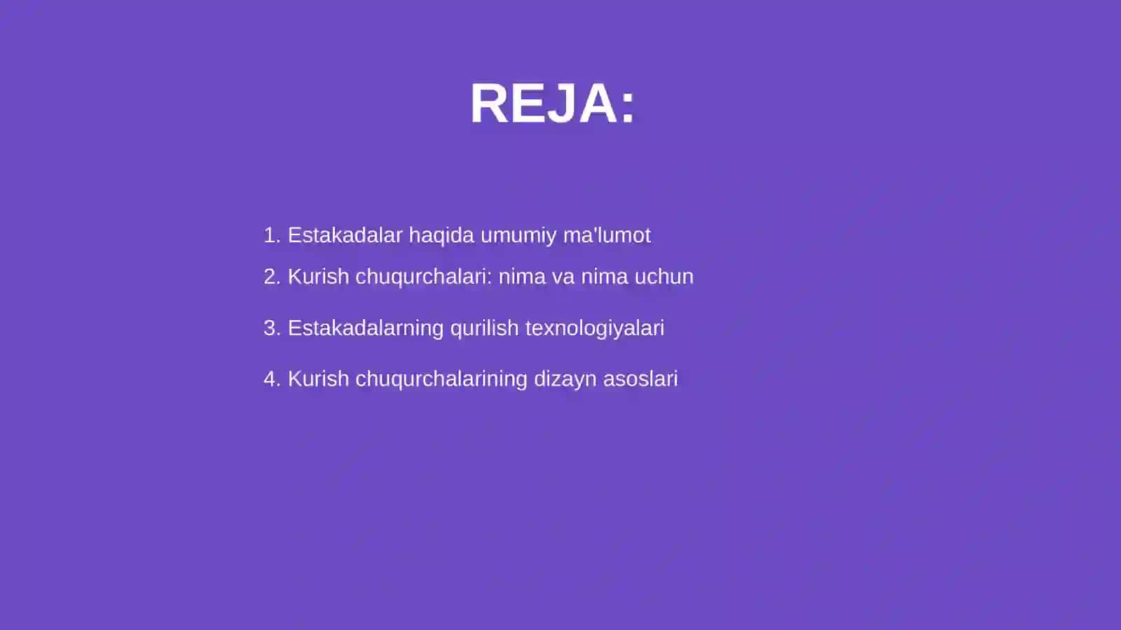 Estakadalar va kurish chuqurchalari 2
