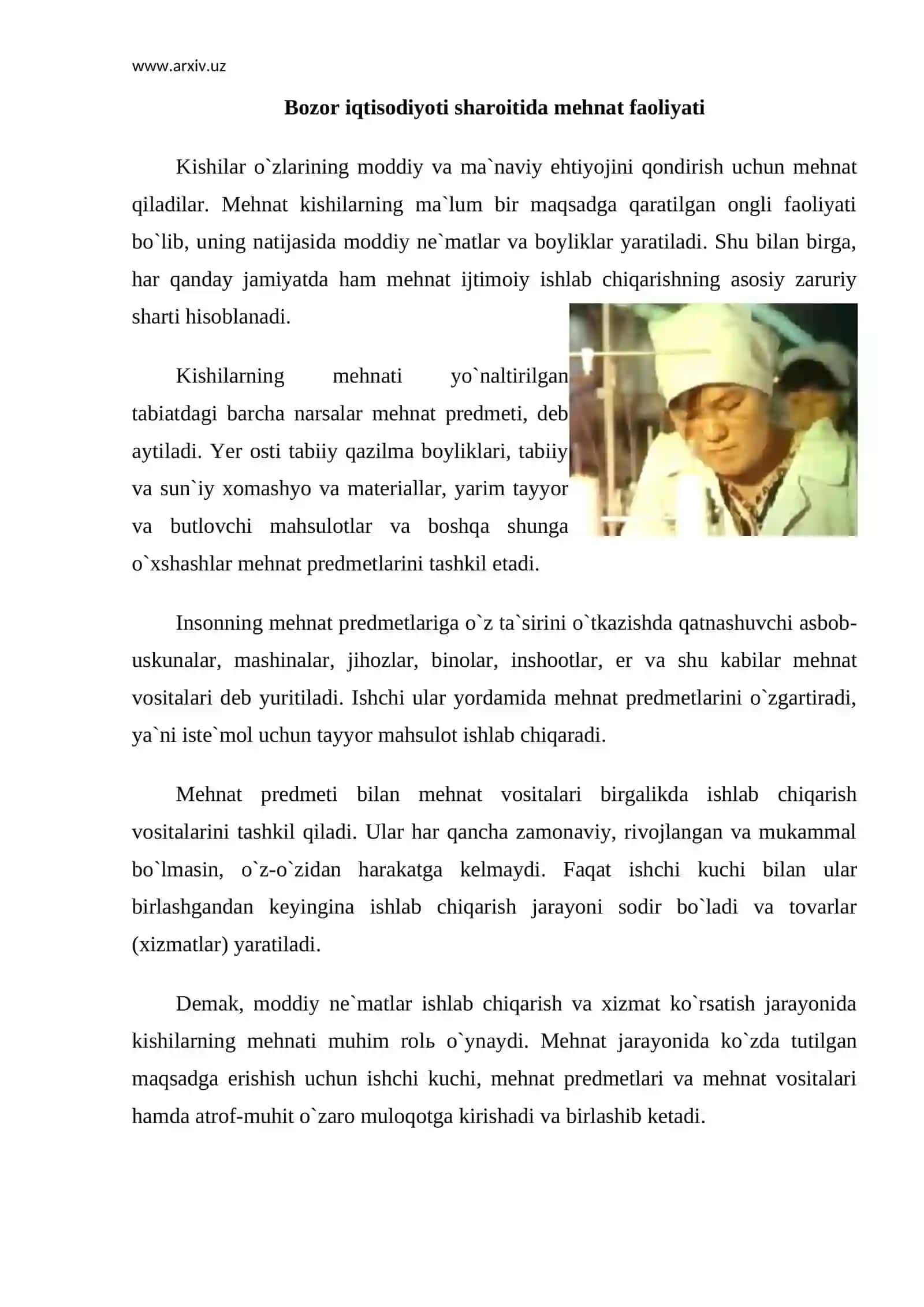 Bozor iqtisodiyoti sharoitida mehnat faoliyati 2