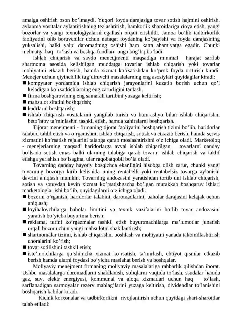 Kichik korxonani muvaffaqiyatli tashkil etishning asоsiy оmillari 2