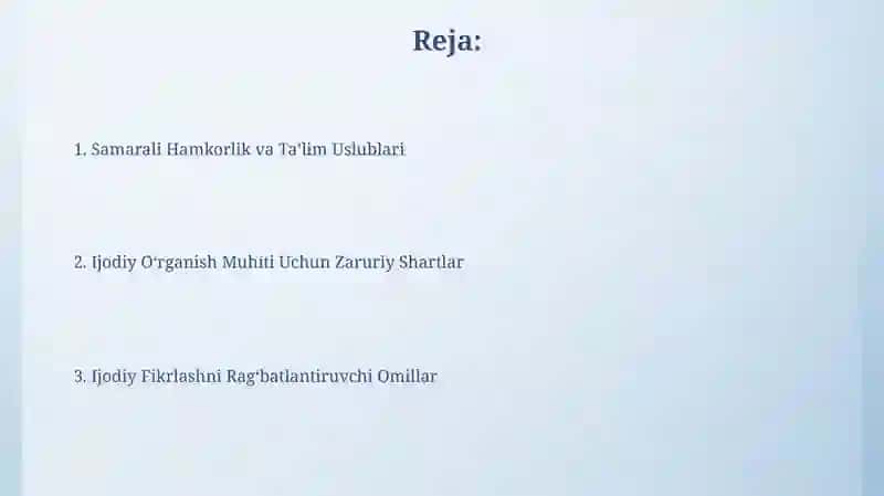 Ijodiy O'rganish Muhiti uchun Mustaqillik va Tanlov 2