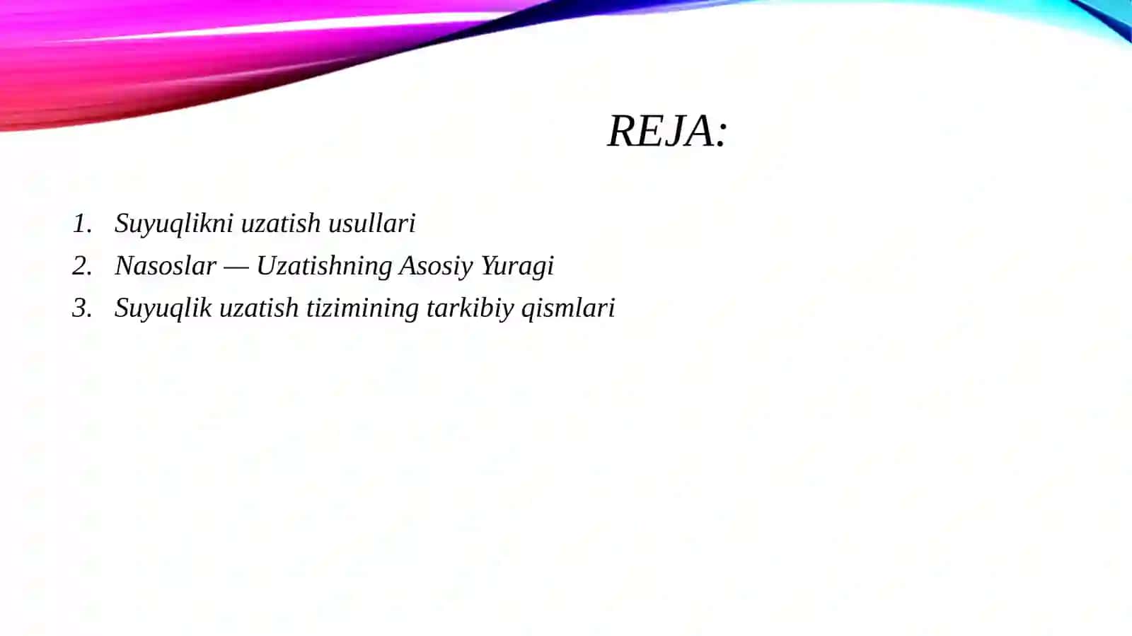 Suyuqliklarni uzatish 2